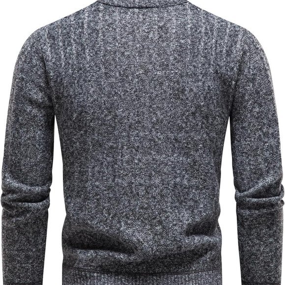 Quarter Zip Sweater Men's Pullover Sweaters Knit Long Sleeve Sweater Men‎ - Picture 3 of 7